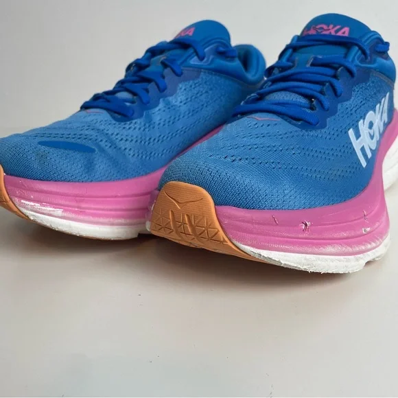 Hoka Bondi 8 Running Shoes Women's Size 10B Blue Pink Sneakers Gym - Picture 10 of 12
